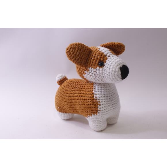 Amigurumi, Corgi Dog, Knit, Plush, Crochet, Vintage, Decorative, ~ 250827-WH 555 - Picture 1 of 2